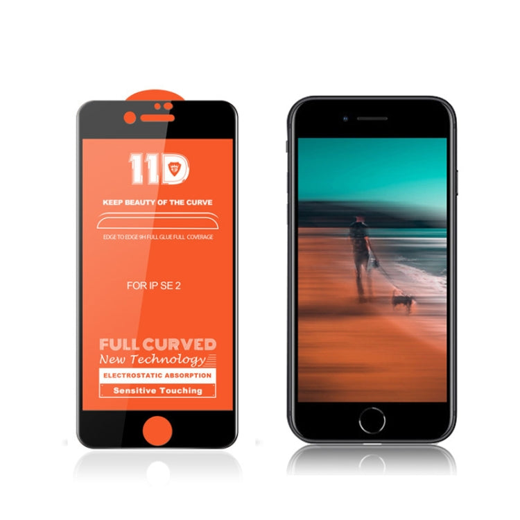 For iPhone SE 2020 mietubl Scratchproof 11D HD Full Glue Full Curved Screen Tempered Glass Film
