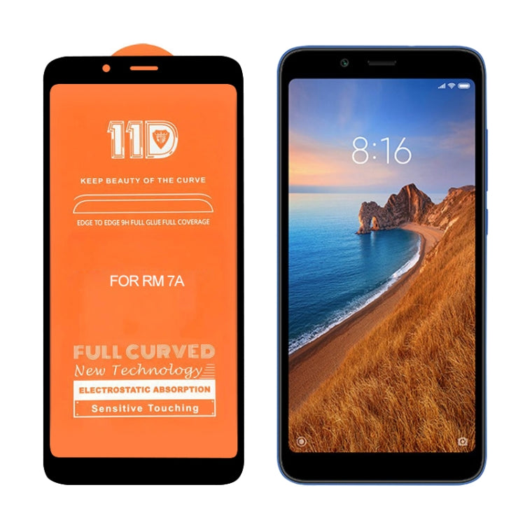 For Xiaomi Redmi 7A mietubl Scratchproof 11D HD Full Glue Full Curved Screen Tempered Glass Film