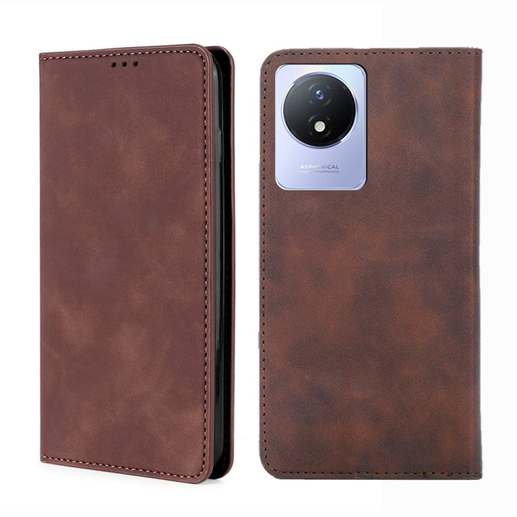 For vivo Y02 4G Skin Feel Magnetic Horizontal Flip Leather Phone Case