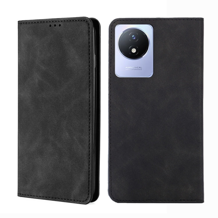 For vivo Y02 4G Skin Feel Magnetic Horizontal Flip Leather Phone Case
