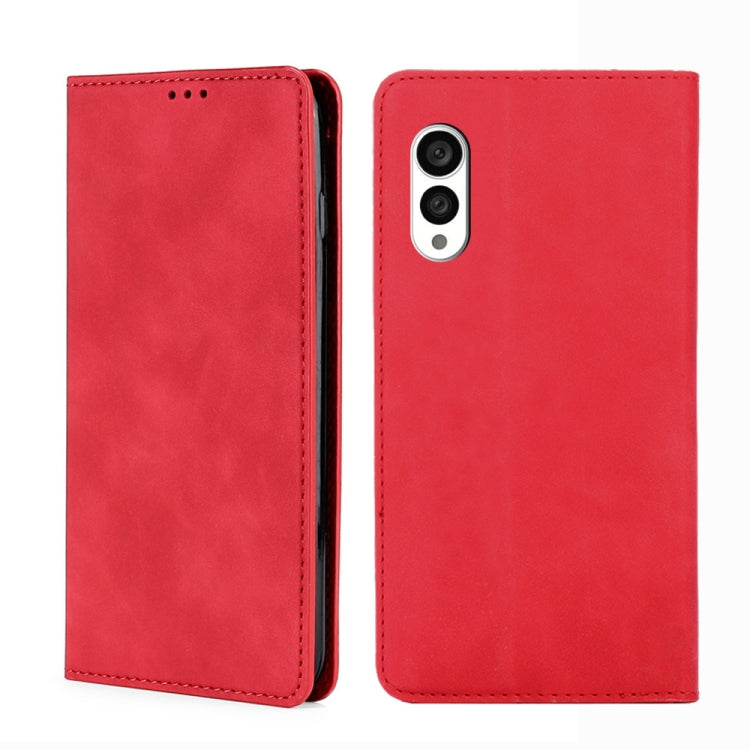 For Fujitsu Arrows N F-51C Skin Feel Magnetic Horizontal Flip Leather Phone Case