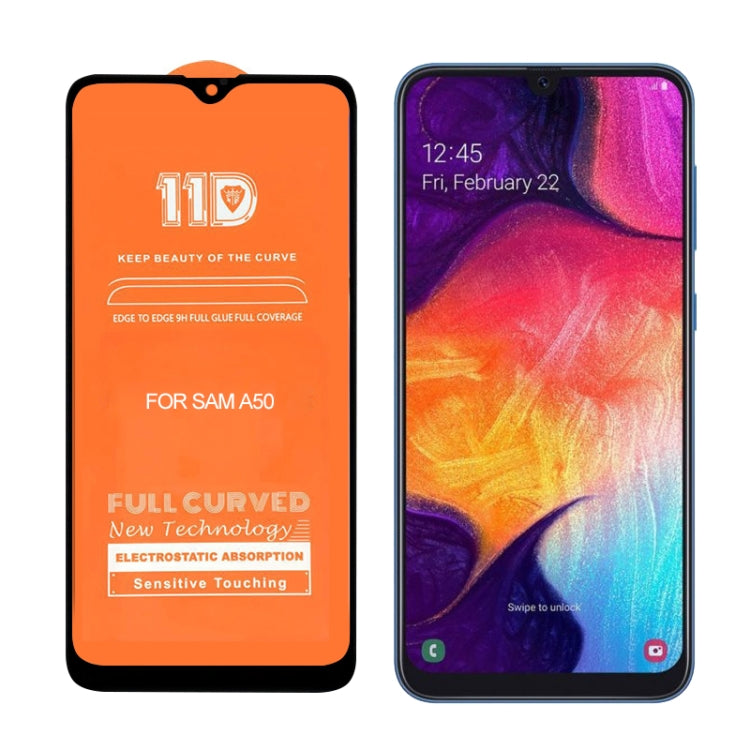 For Galaxy A50 mietubl Scratchproof 11D HD Full Glue Full Curved Screen Tempered Glass Film