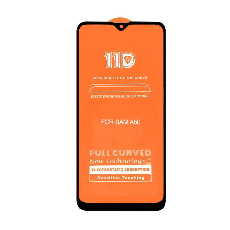 For Galaxy A50 mietubl Scratchproof 11D HD Full Glue Full Curved Screen Tempered Glass Film