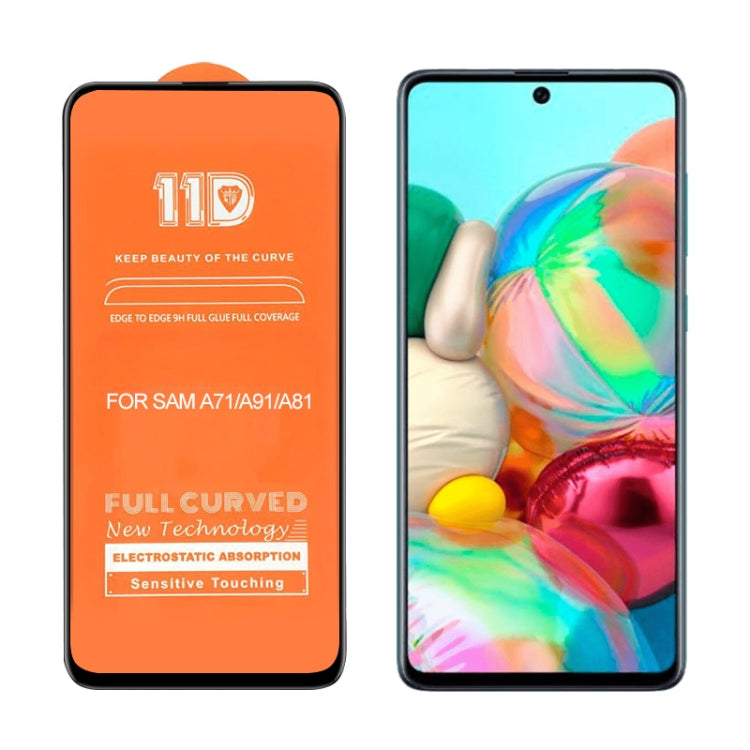 For Galaxy A71 mietubl Scratchproof 11D HD Full Glue Full Curved Screen Tempered Glass Film