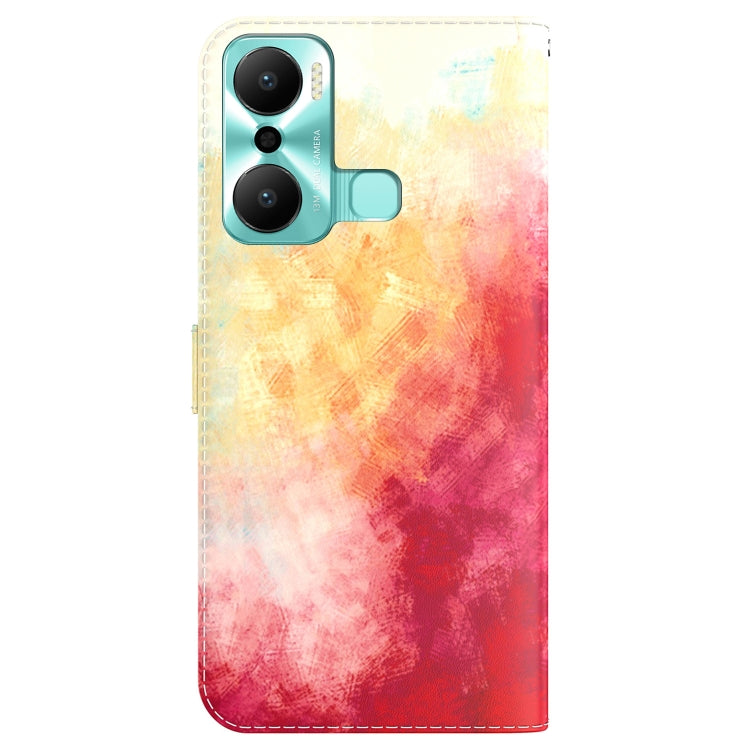 For Infinix Hot 20 Play Watercolor Pattern Flip Leather Phone Case