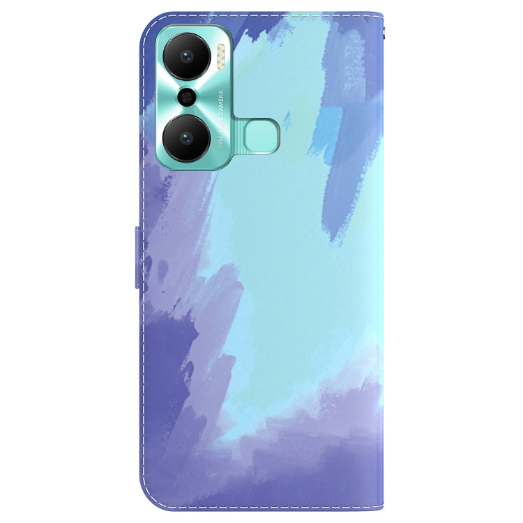 For Infinix Hot 20 Play Watercolor Pattern Flip Leather Phone Case