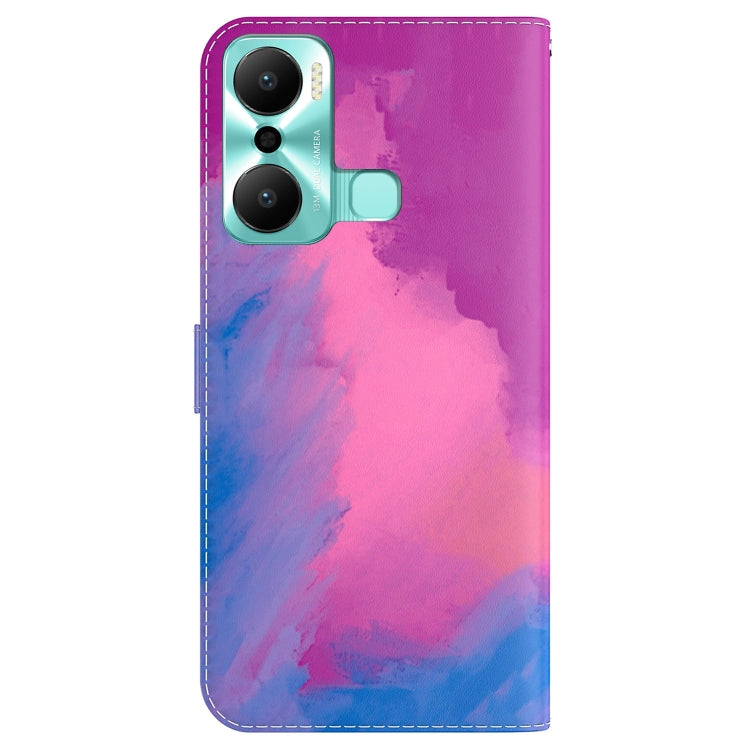 For Infinix Hot 20 Play Watercolor Pattern Flip Leather Phone Case
