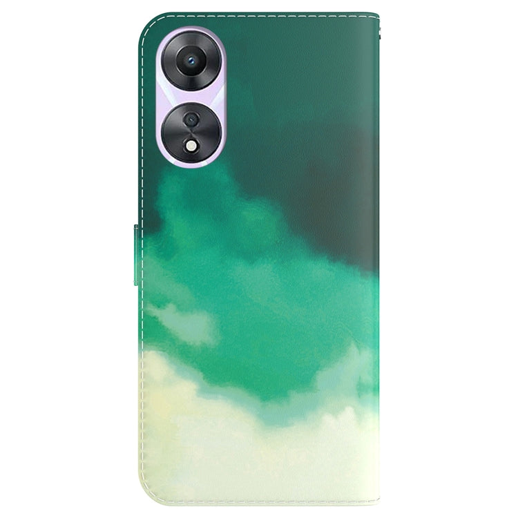 For OPPO A58 Watercolor Pattern Flip Leather Phone Case