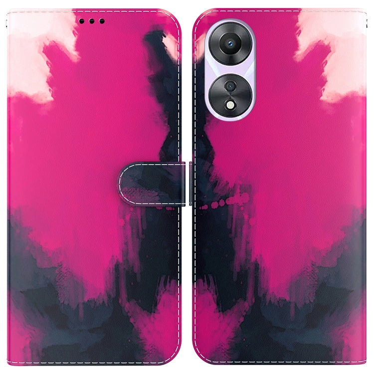 For OPPO A58 Watercolor Pattern Flip Leather Phone Case