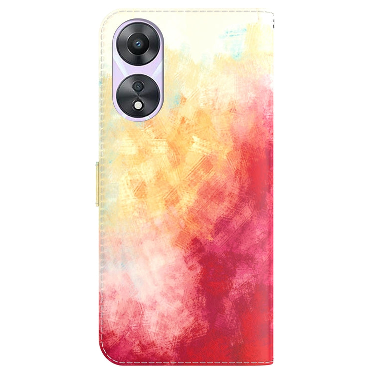 For OPPO A58 Watercolor Pattern Flip Leather Phone Case