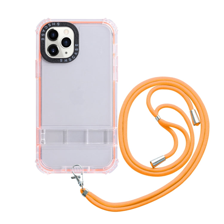 For iPhone 15 Pro 2 in 1 360 Invisible Holder Cross-body Rope Phone Case