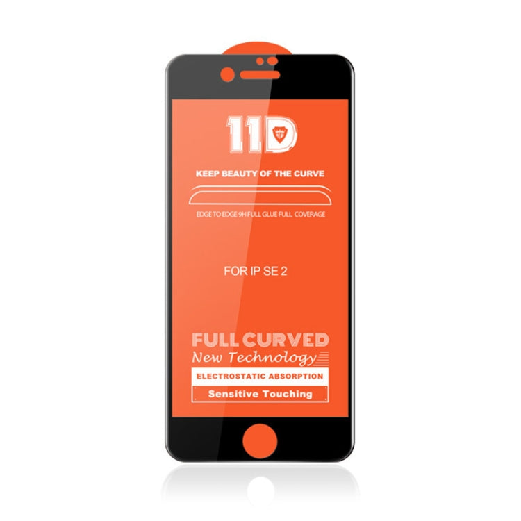For iPhone SE 2020 25pcs mietubl Scratchproof 11D HD Full Glue Full Curved Screen Tempered Glass Film