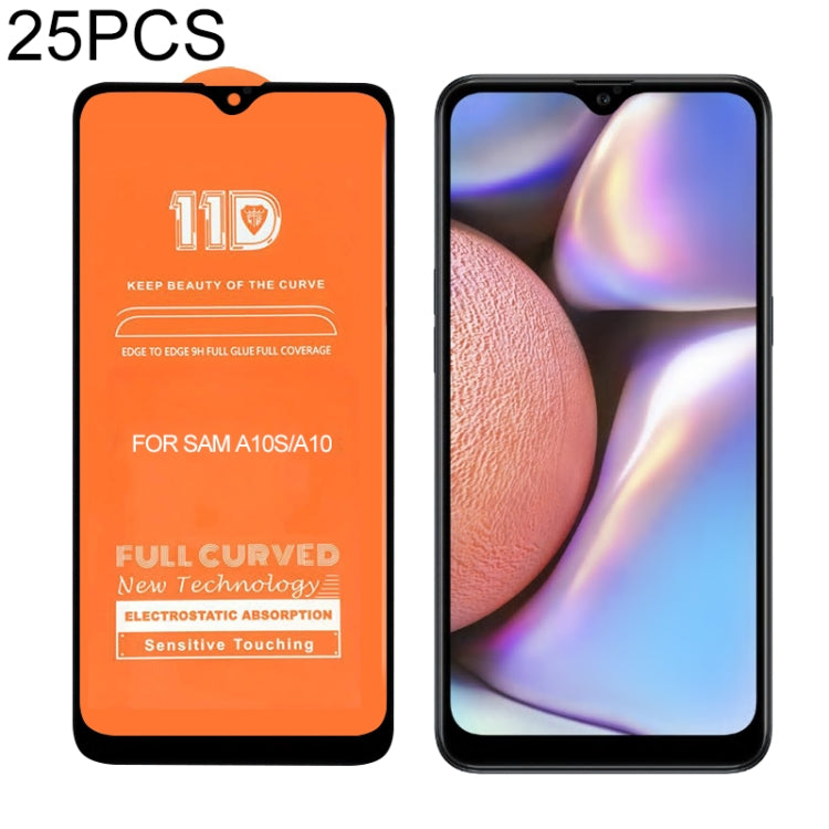 For Galaxy A10s 25 PCS mietubl Scratchproof 11D HD Full Glue Full Curved Screen Tempered Glass Film
