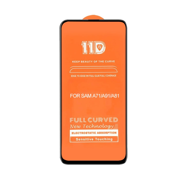 For Galaxy A91 25 PCS mietubl Scratchproof 11D HD Full Glue Full Curved Screen Tempered Glass Film