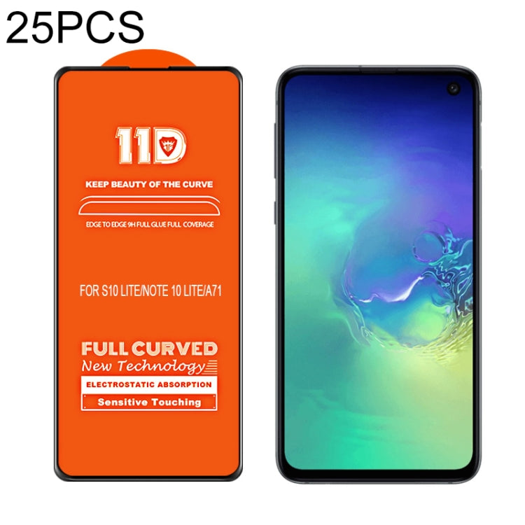 For Galaxy S10e 25 PCS mietubl Scratchproof 11D HD Full Glue Full Curved Screen Tempered Glass Film