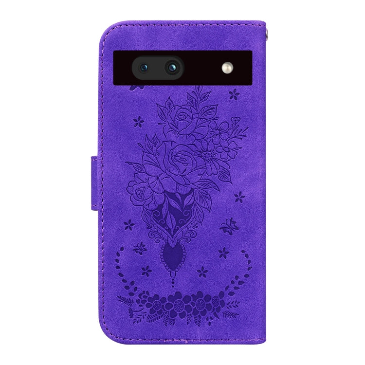 For Google Pixel 7a Butterfly Rose Embossed Leather Phone Case