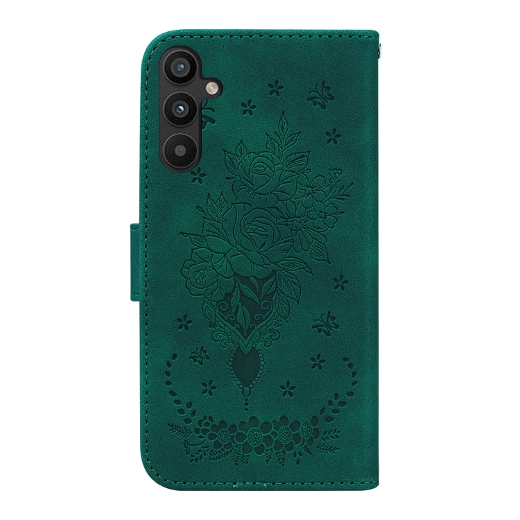 For Samsung Galaxy A34 5G Butterfly Rose Embossed Leather Phone Case