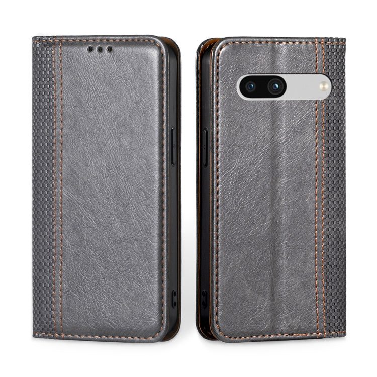 For Google Pixel 7a Grid Texture Magnetic Flip Leather Phone Case