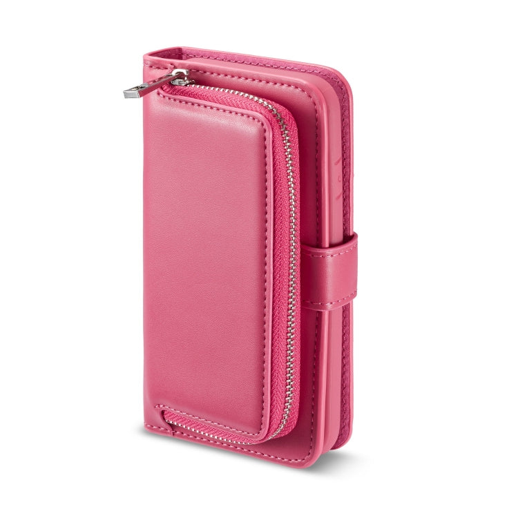 For iPhone SE 2022 / SE 2020 / 8 / 7 Plain Texture Zipper Horizontal Flip Leather Case with Card Slots & Wallet Function