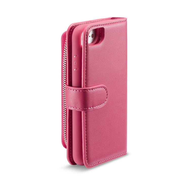 For iPhone SE 2022 / SE 2020 / 8 / 7 Plain Texture Zipper Horizontal Flip Leather Case with Card Slots & Wallet Function