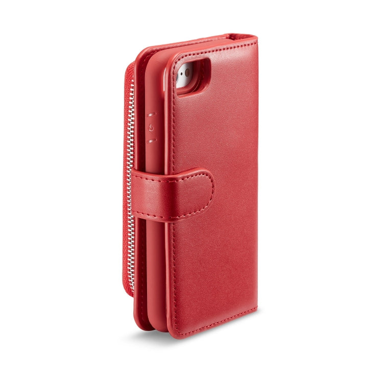For iPhone SE 2022 / SE 2020 / 8 / 7 Plain Texture Zipper Horizontal Flip Leather Case with Card Slots & Wallet Function