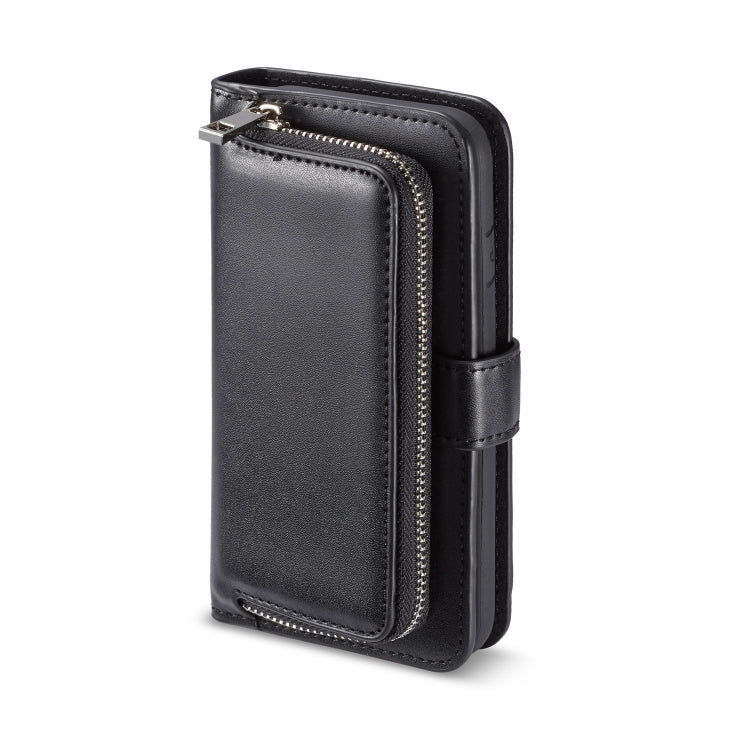 For iPhone SE 2022 / SE 2020 / 8 / 7 Plain Texture Zipper Horizontal Flip Leather Case with Card Slots & Wallet Function