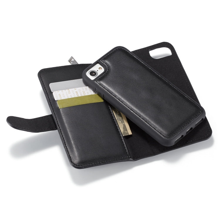 For iPhone SE 2022 / SE 2020 / 8 / 7 Plain Texture Zipper Horizontal Flip Leather Case with Card Slots & Wallet Function