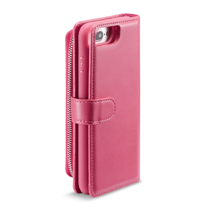 For iPhone 7 Plus / 8 Plus Plain Texture Zipper Horizontal Flip Leather Case with Card Slots & Wallet Function