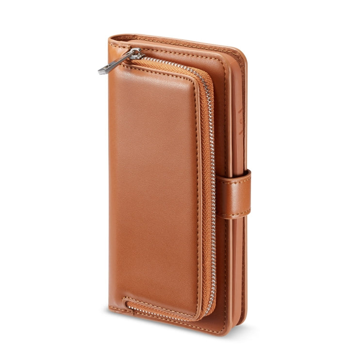 For iPhone 7 Plus / 8 Plus Plain Texture Zipper Horizontal Flip Leather Case with Card Slots & Wallet Function
