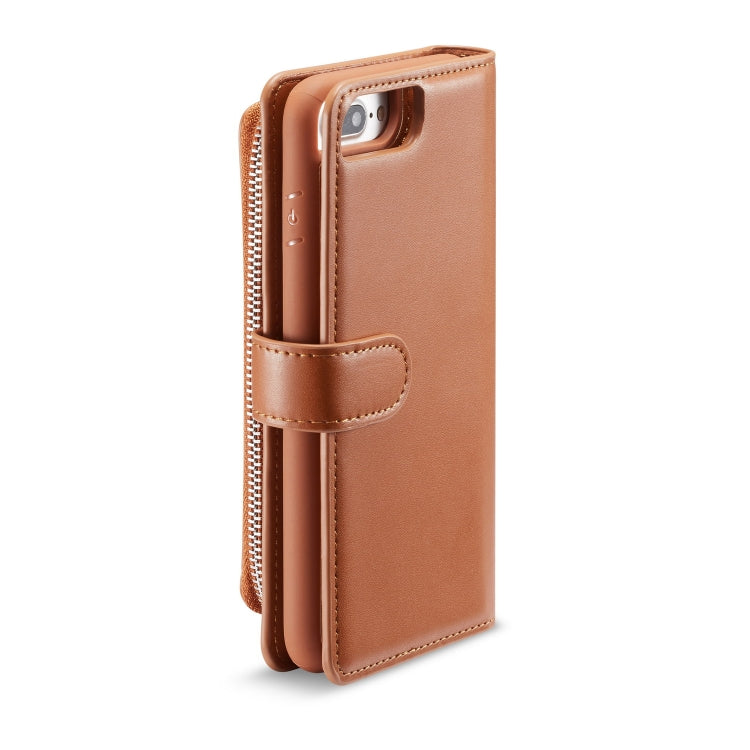 For iPhone 7 Plus / 8 Plus Plain Texture Zipper Horizontal Flip Leather Case with Card Slots & Wallet Function