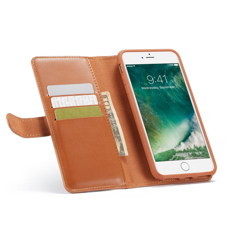 For iPhone 7 Plus / 8 Plus Plain Texture Zipper Horizontal Flip Leather Case with Card Slots & Wallet Function