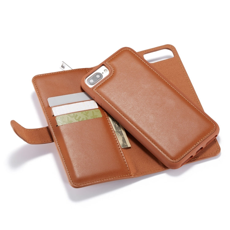 For iPhone 7 Plus / 8 Plus Plain Texture Zipper Horizontal Flip Leather Case with Card Slots & Wallet Function