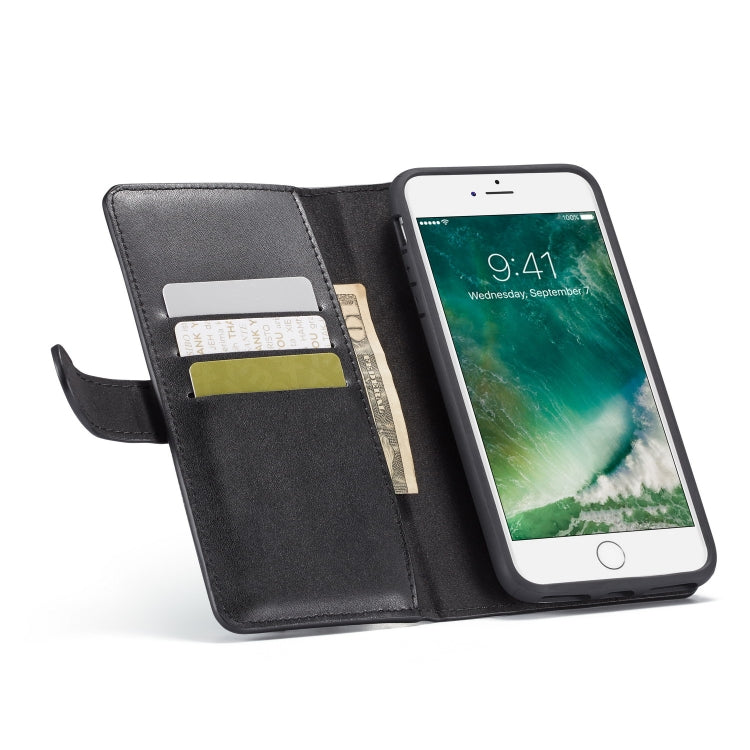 For iPhone 7 Plus / 8 Plus Plain Texture Zipper Horizontal Flip Leather Case with Card Slots & Wallet Function