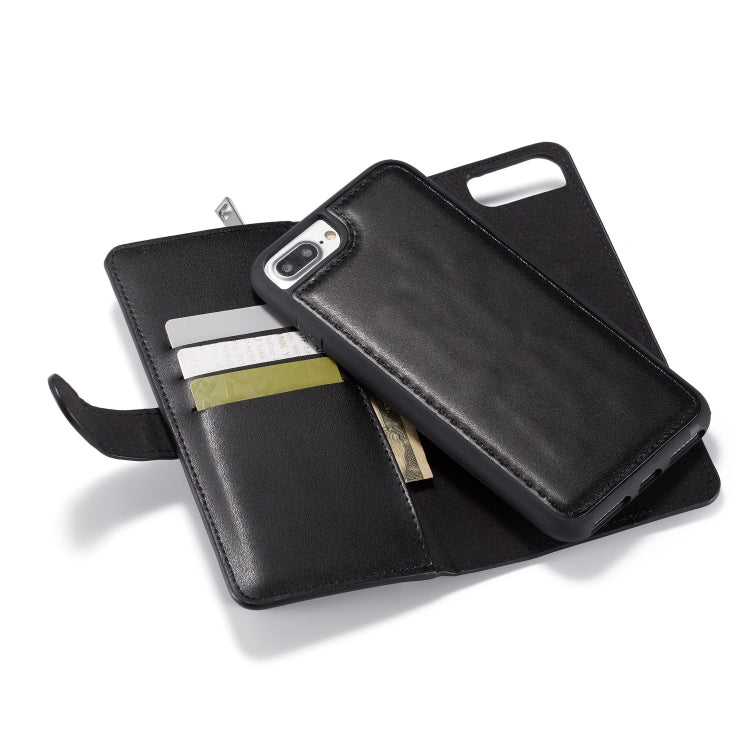 For iPhone 7 Plus / 8 Plus Plain Texture Zipper Horizontal Flip Leather Case with Card Slots & Wallet Function