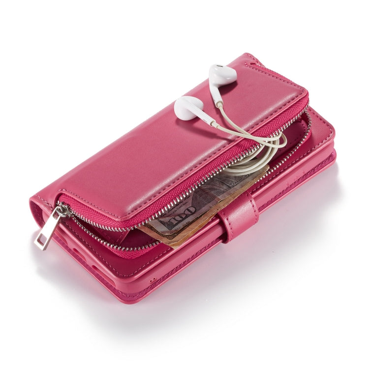 For iPhone XR Plain Texture Zipper Horizontal Flip Leather Case with Card Slots & Wallet Function
