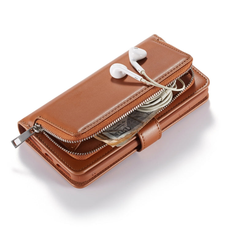 For iPhone X Plain Texture Zipper Horizontal Flip Leather Case with Card Slots & Wallet Function