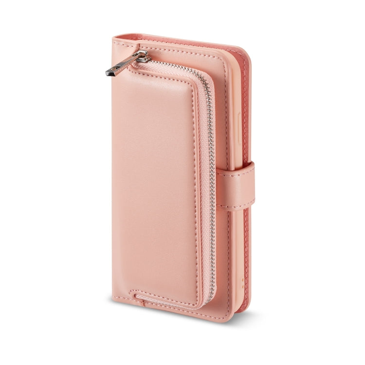 For iPhone XS Max Plain Texture Zipper Horizontal Flip Leather Case with Card Slots & Wallet Function