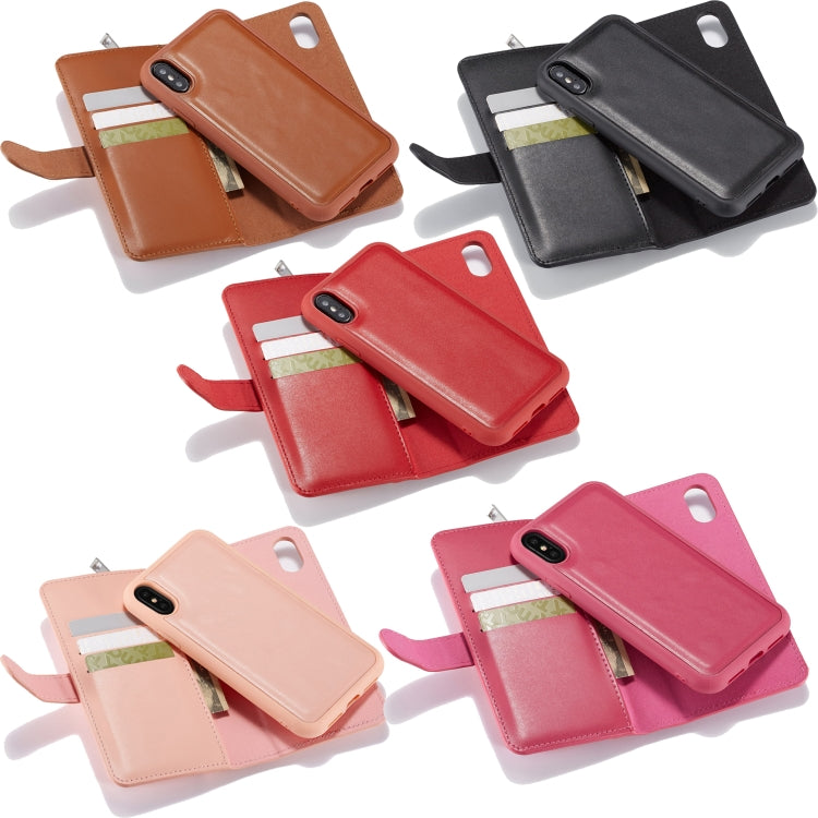 For iPhone XS Max Plain Texture Zipper Horizontal Flip Leather Case with Card Slots & Wallet Function