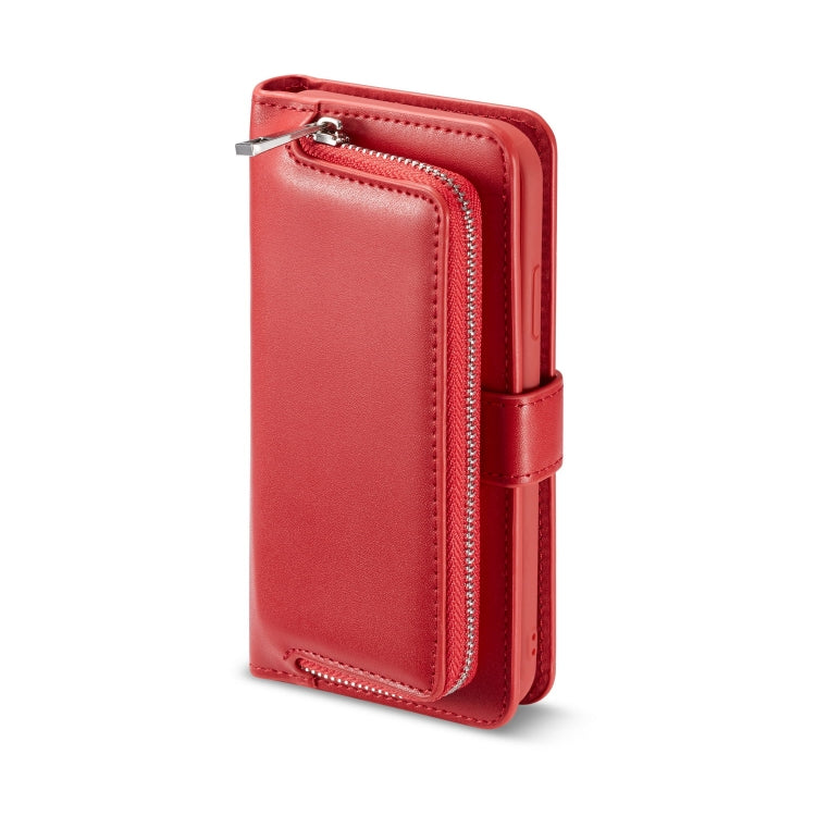 For iPhone XS Max Plain Texture Zipper Horizontal Flip Leather Case with Card Slots & Wallet Function