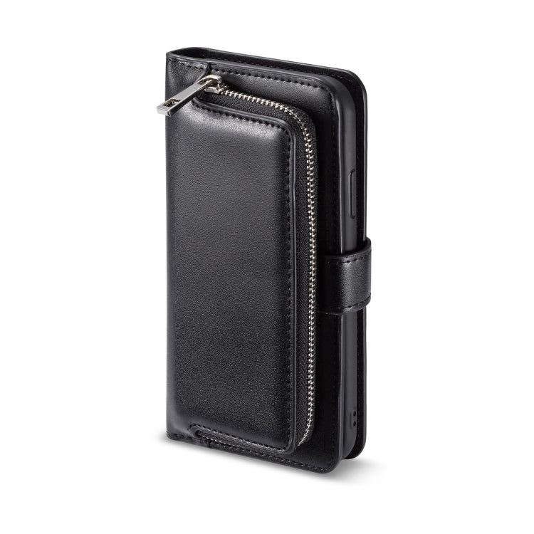 For iPhone XS Max Plain Texture Zipper Horizontal Flip Leather Case with Card Slots & Wallet Function