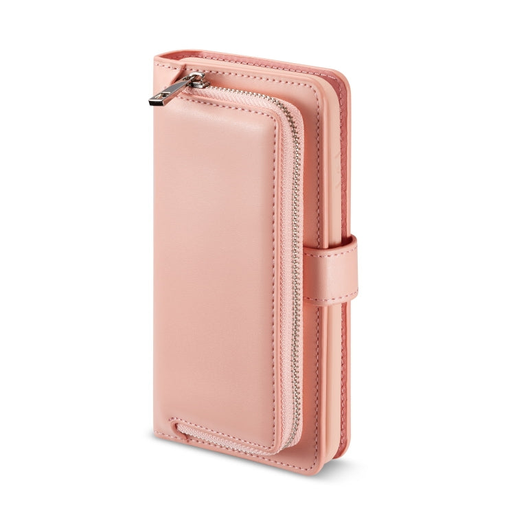 For iPhone XS Plain Texture Zipper Horizontal Flip Leather Case with Card Slots & Wallet Function