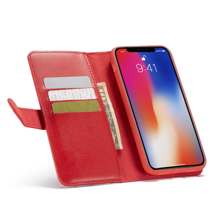 For iPhone XS Plain Texture Zipper Horizontal Flip Leather Case with Card Slots & Wallet Function