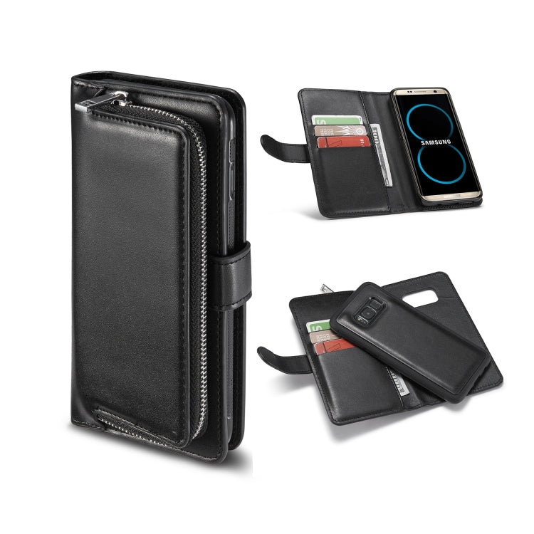 For Galaxy Note 8 Plain Texture Zipper Horizontal Flip Leather Case with Card Slots & Wallet Function
