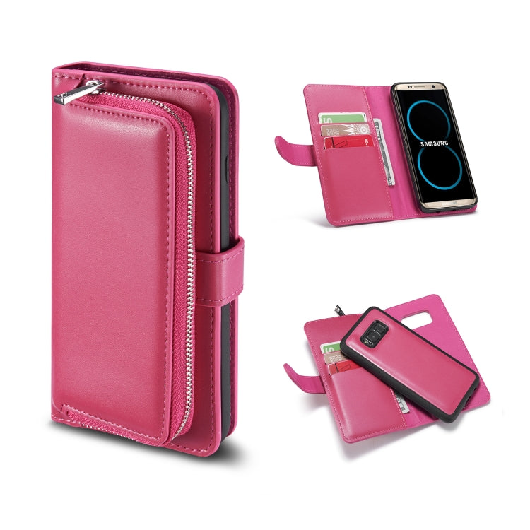 For Galaxy S8 Plain Texture Zipper Horizontal Flip Leather Case with Card Slots & Wallet Function