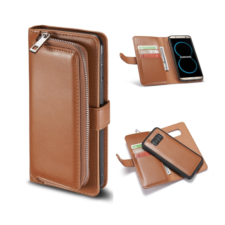For Galaxy S8 Plain Texture Zipper Horizontal Flip Leather Case with Card Slots & Wallet Function