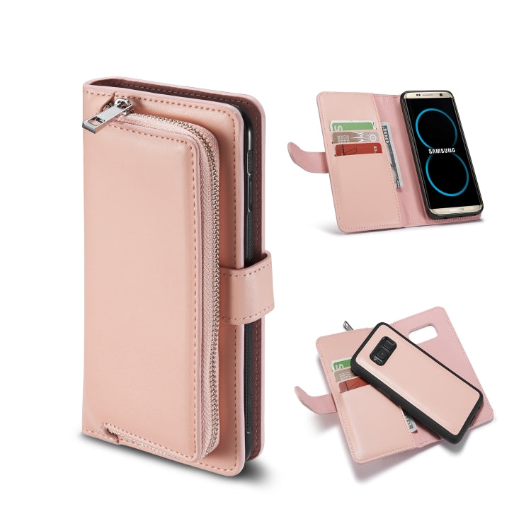 For Galaxy S8 Plus Plain Texture Zipper Horizontal Flip Leather Case with Card Slots & Wallet Function