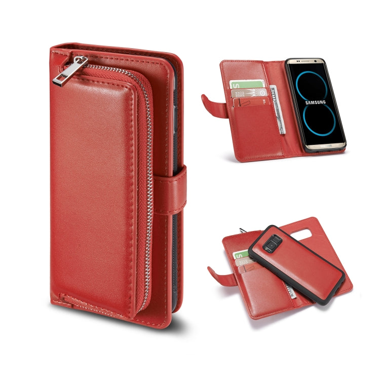 For Galaxy S8 Plus Plain Texture Zipper Horizontal Flip Leather Case with Card Slots & Wallet Function