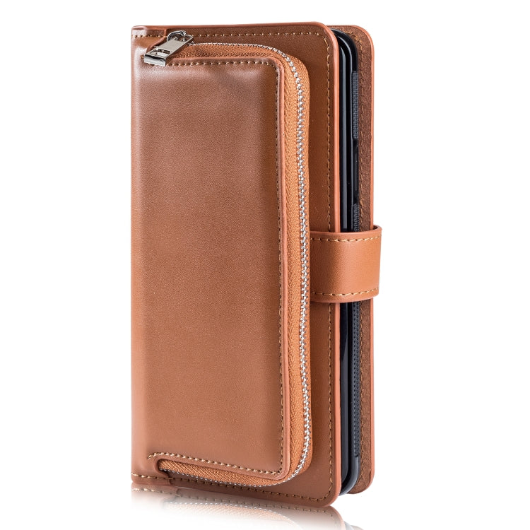 For Galaxy S9 Plus Plain Texture Zipper Horizontal Flip Leather Case with Card Slots & Wallet Function
