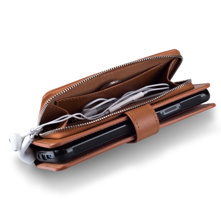 For Galaxy S9 Plus Plain Texture Zipper Horizontal Flip Leather Case with Card Slots & Wallet Function