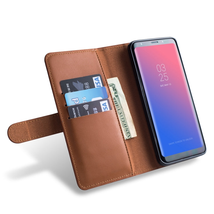 For Galaxy S9 Plus Plain Texture Zipper Horizontal Flip Leather Case with Card Slots & Wallet Function